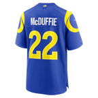 Johmsee LA.Rams #22 Trent McDuffie Royal Team Game Player Stitched Jerseys