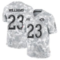 Johmsee LA.Rams #23 Kyren Williams Player Arctic Camo Salute to Service Limited Stitched Jerseys