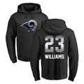 Johmsee LA.Rams #23 Kyren Williams Player Black Pullover Hoodie Limited Game Stitched Jerseys