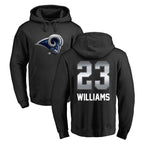 Johmsee LA.Rams #23 Kyren Williams Player Black Pullover Hoodie Limited Game Stitched Jerseys