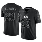 Johmsee LA.Rams #23 Kyren Williams Player Black RFLCTV Limited Stitched Jerseys