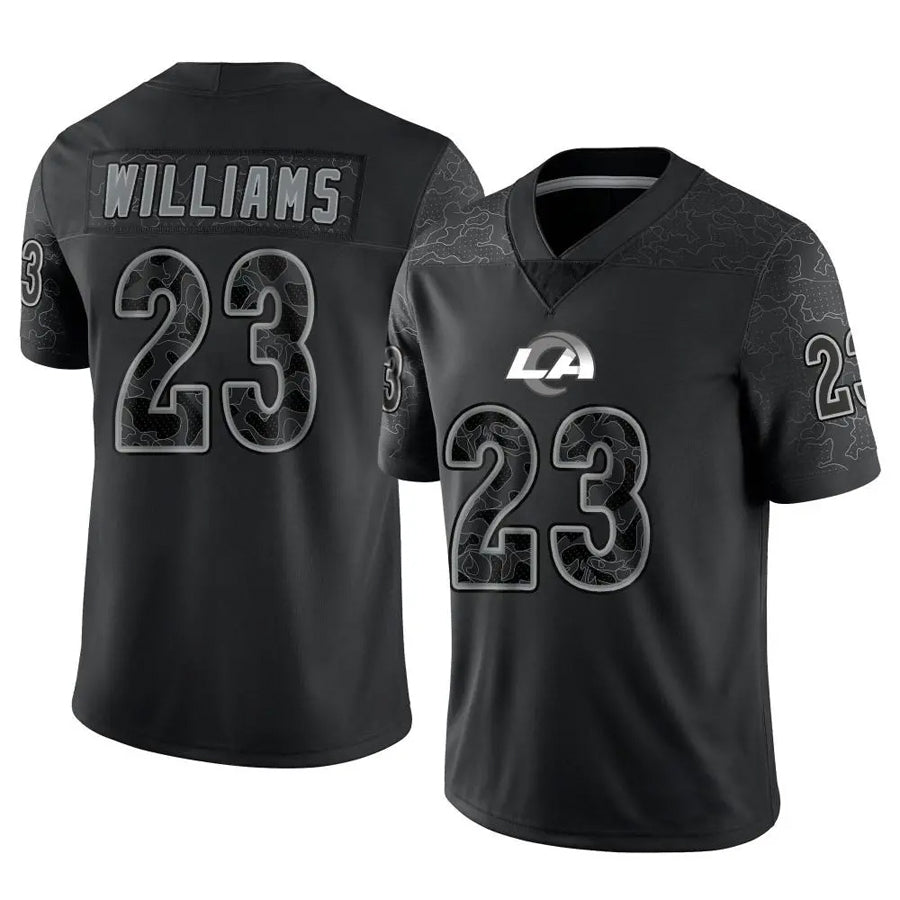 Johmsee LA.Rams #23 Kyren Williams Player Black RFLCTV Limited Stitched Jerseys