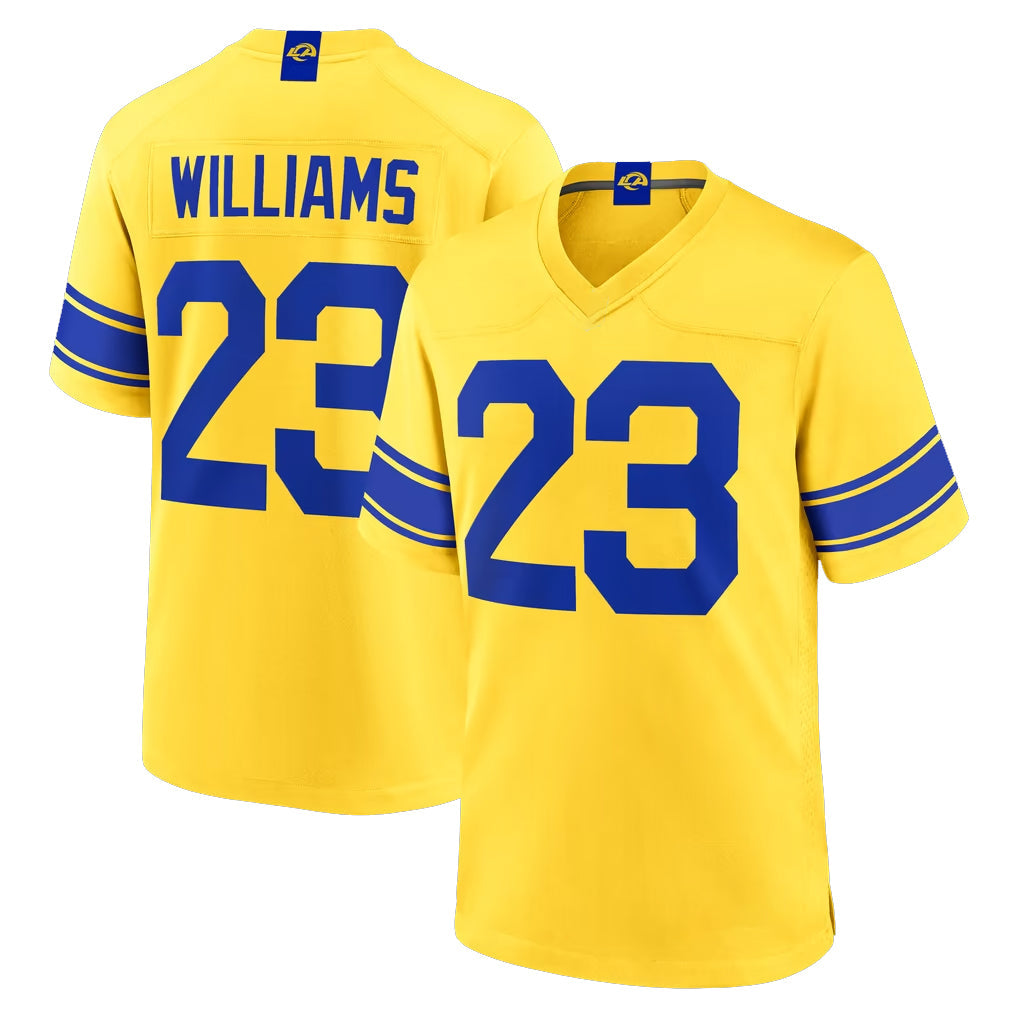 Johmsee LA.Rams #23 Kyren Williams Player Gold Classic Sol Home Game Stitched Jerseys