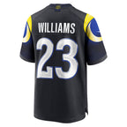 Johmsee LA.Rams #23 Kyren Williams Player Midnight Blue Rivalries Collection Game Stitched Jerseys