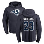 Johmsee LA.Rams #23 Kyren Williams Player Navy Pullover Hoodie Limited Game Stitched Jerseys