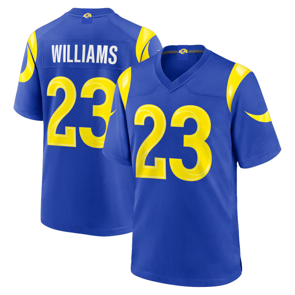 Johmsee LA.Rams #23 Kyren Williams Player Royal Limited Home Game Stitched Jerseys