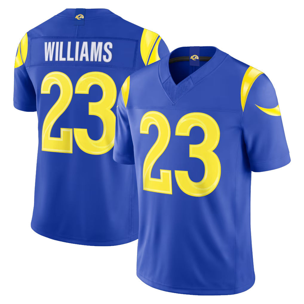 Johmsee LA.Rams #23 Kyren Williams Player Royal Limited Vapor F.U.S.E. Stitched Jerseys