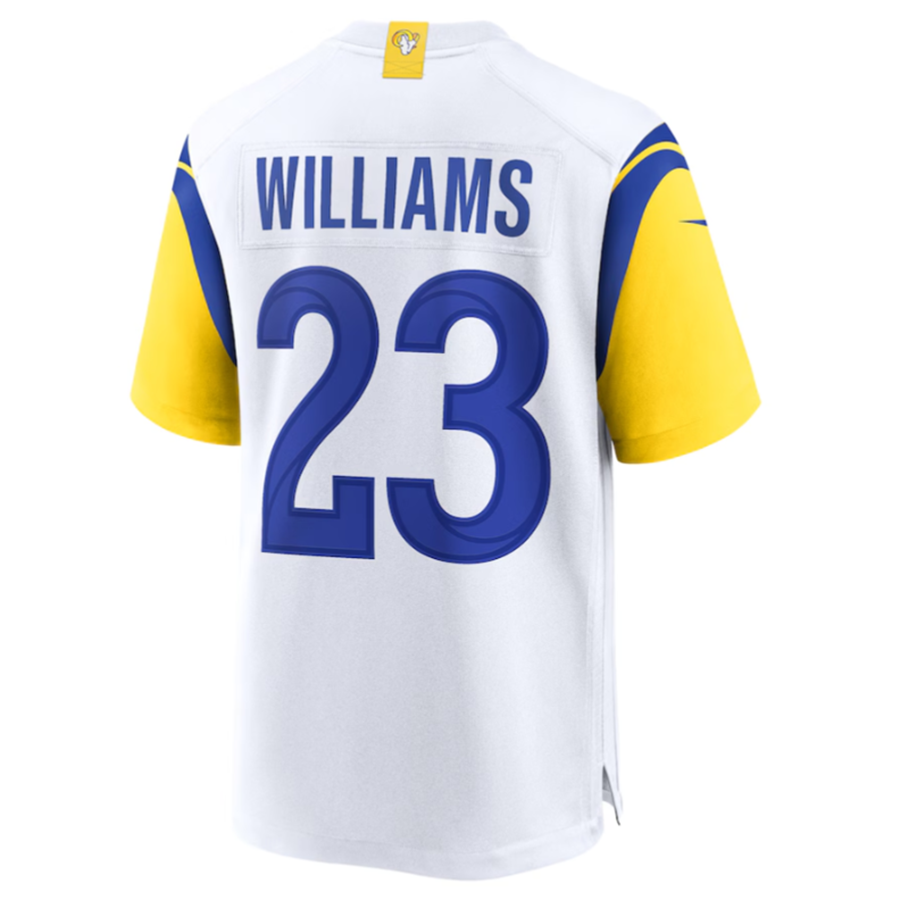Johmsee LA.Rams #23 Kyren Williams White Game Jersey American Stitched Jersey