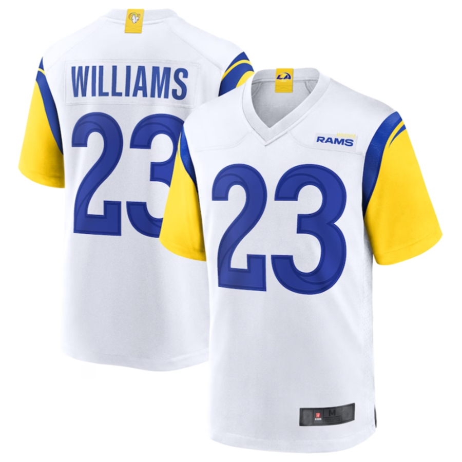 Johmsee LA.Rams #23 Kyren Williams White Game Jersey American Stitched Jerseys