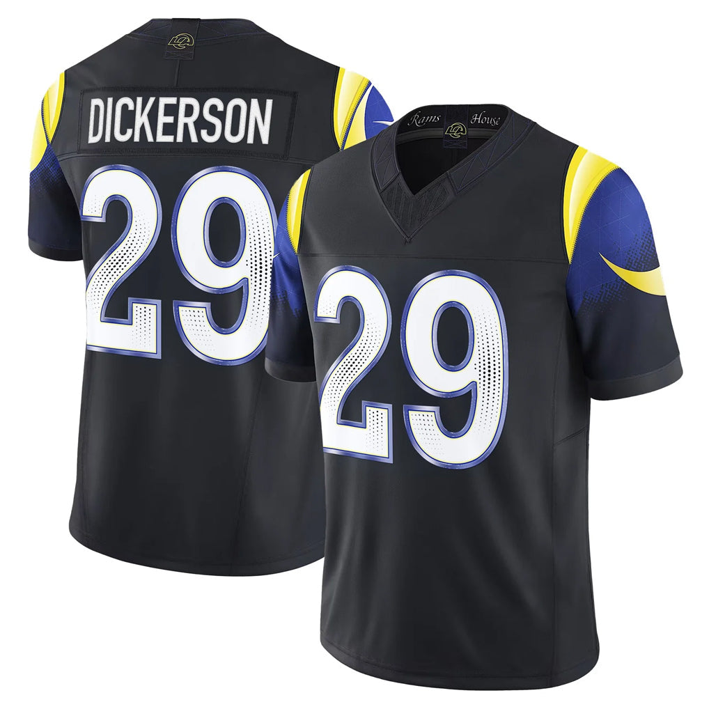 Johmsee LA.Rams #29 Eric Dickerson Player Black Rivalries Vapor Limited Stitched Jerseys