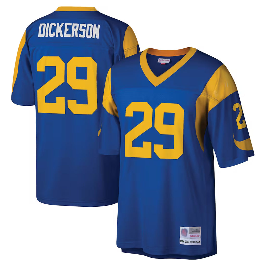 Johmsee LA.Rams #29 Eric Dickerson Player Royal Mitchell & Ness Legacy Replica Stitched Jerseys