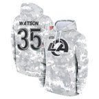 Johmsee LA.Rams #35 Jaylen Watson Player Arctic Camo Salute to Service Hoodies Limited Game Stitched Jerseys