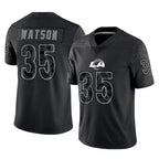 Johmsee LA.Rams #35 Jaylen Watson Player Black Limited Reflective Home Game Stitched Jerseys