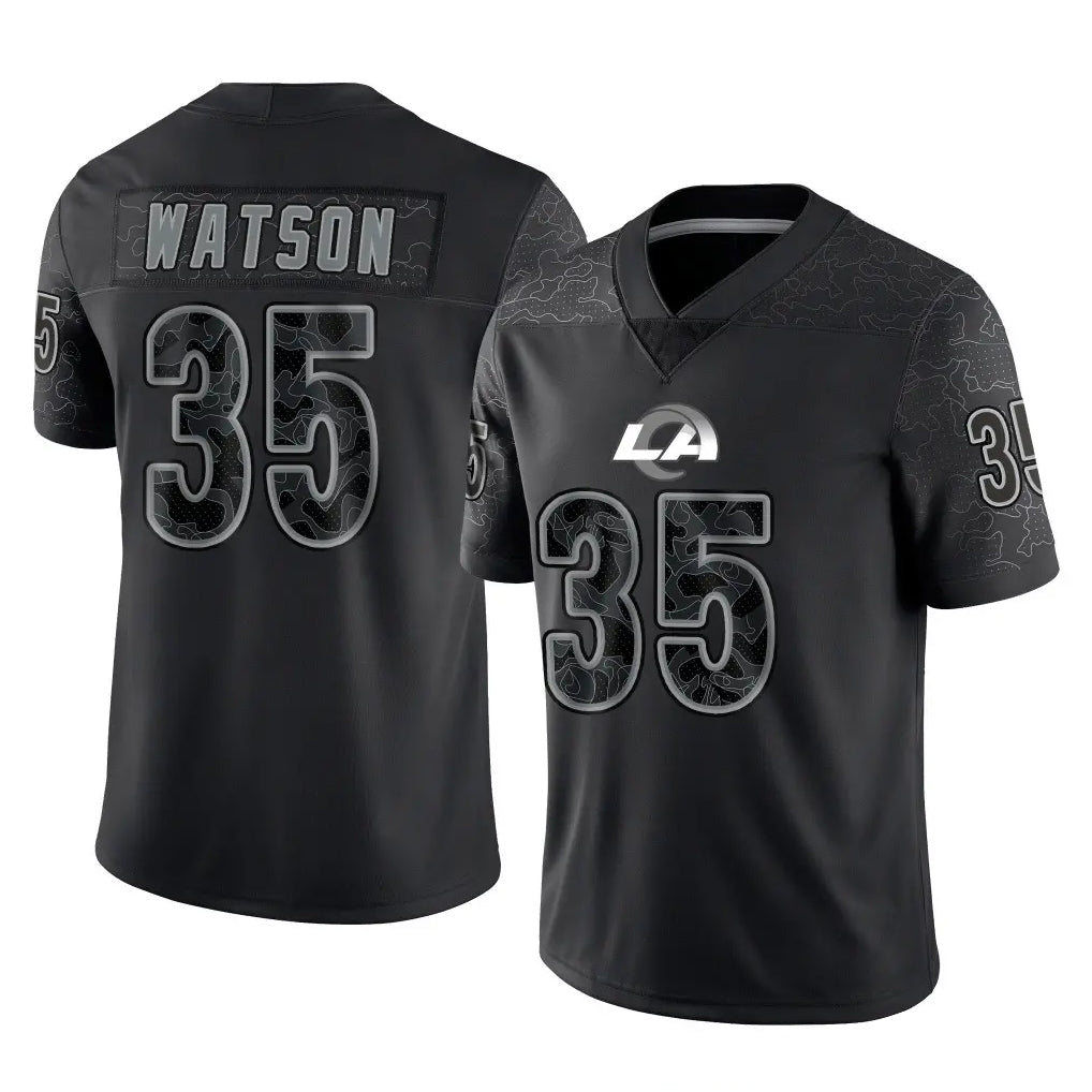 Johmsee LA.Rams #35 Jaylen Watson Player Black Limited Reflective Home Game Stitched Jerseys