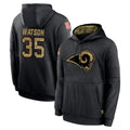 Johmsee LA.Rams #35 Jaylen Watson Player Black Salute to Service Hoodies Limited Game Stitched Jerseys