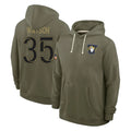 Johmsee LA.Rams #35 Jaylen Watson Player Olive Salute to Service Pullover Hoodies Limited Stitched Jerseys