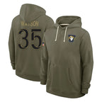 Johmsee LA.Rams #35 Jaylen Watson Player Olive Salute to Service Pullover Hoodies Limited Stitched Jerseys
