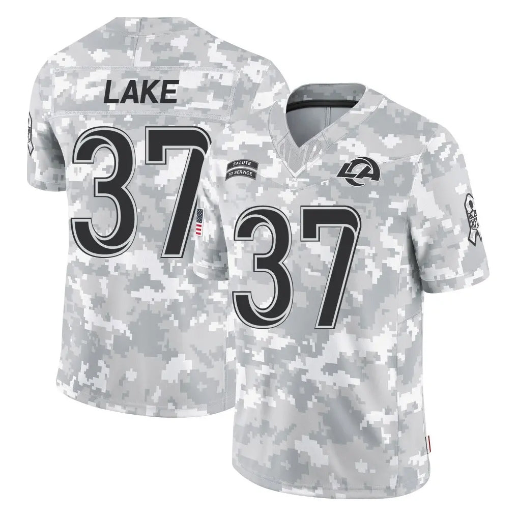 Johmsee LA.Rams #37 Quentin Lake Player Arctic Camo Salute To Service Limited Game Stitched Jerseys