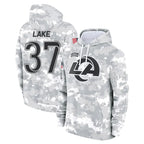 Johmsee LA.Rams #37 Quentin Lake Player Arctic Camo Salute to Service Hoodies Limited Game Stitched Jerseys