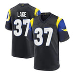 Johmsee LA.Rams #37 Quentin Lake Player Black Midnight Rivalries Collection Home Game Stitched Jerseys