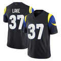 Johmsee LA.Rams #37 Quentin Lake Player Black Midnight Rivalries Collection Limited Home Game Stitched Jerseys