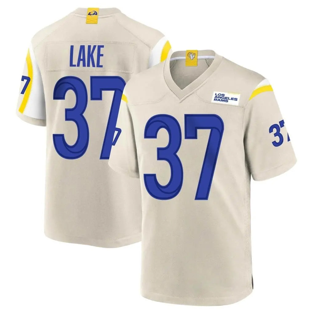 Johmsee LA.Rams #37 Quentin Lake Player Bone Home Game Stitched Jerseys
