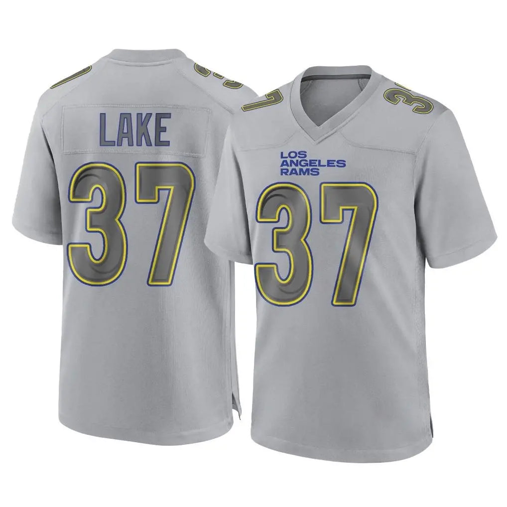 Johmsee LA.Rams #37 Quentin Lake Player Gray Atmosphere Fashion Home Game Stitched Jerseys