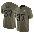 Johmsee LA.Rams #37 Quentin Lake Player Olive Salute To Service Limited Stitched Jerseys