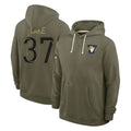 Johmsee LA.Rams #37 Quentin Lake Player Olive Salute to Service Pullover Hoodies Limited Stitched Jerseys