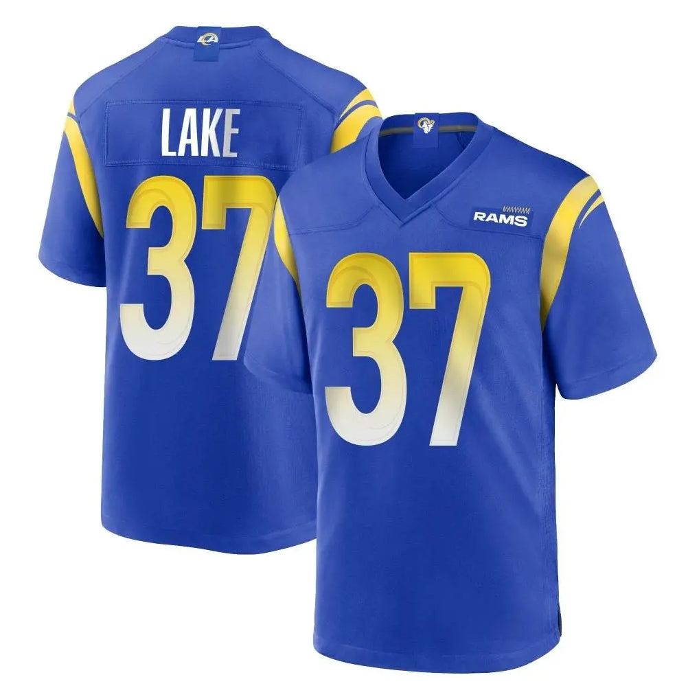 Johmsee LA.Rams #37 Quentin Lake Player Royal Home Game Stitched Jerseys