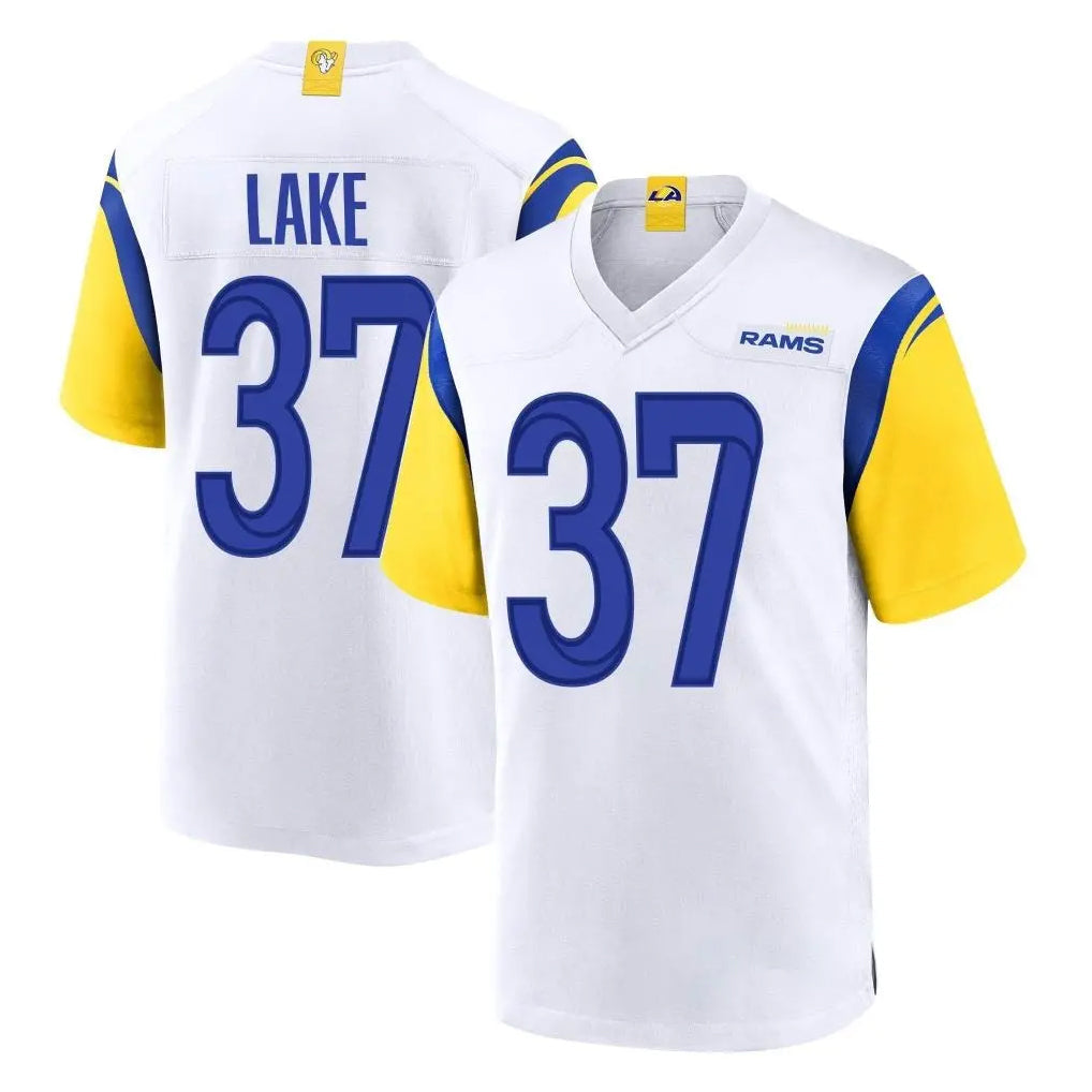 Johmsee LA.Rams #37 Quentin Lake Player White Home Game Stitched Jerseys