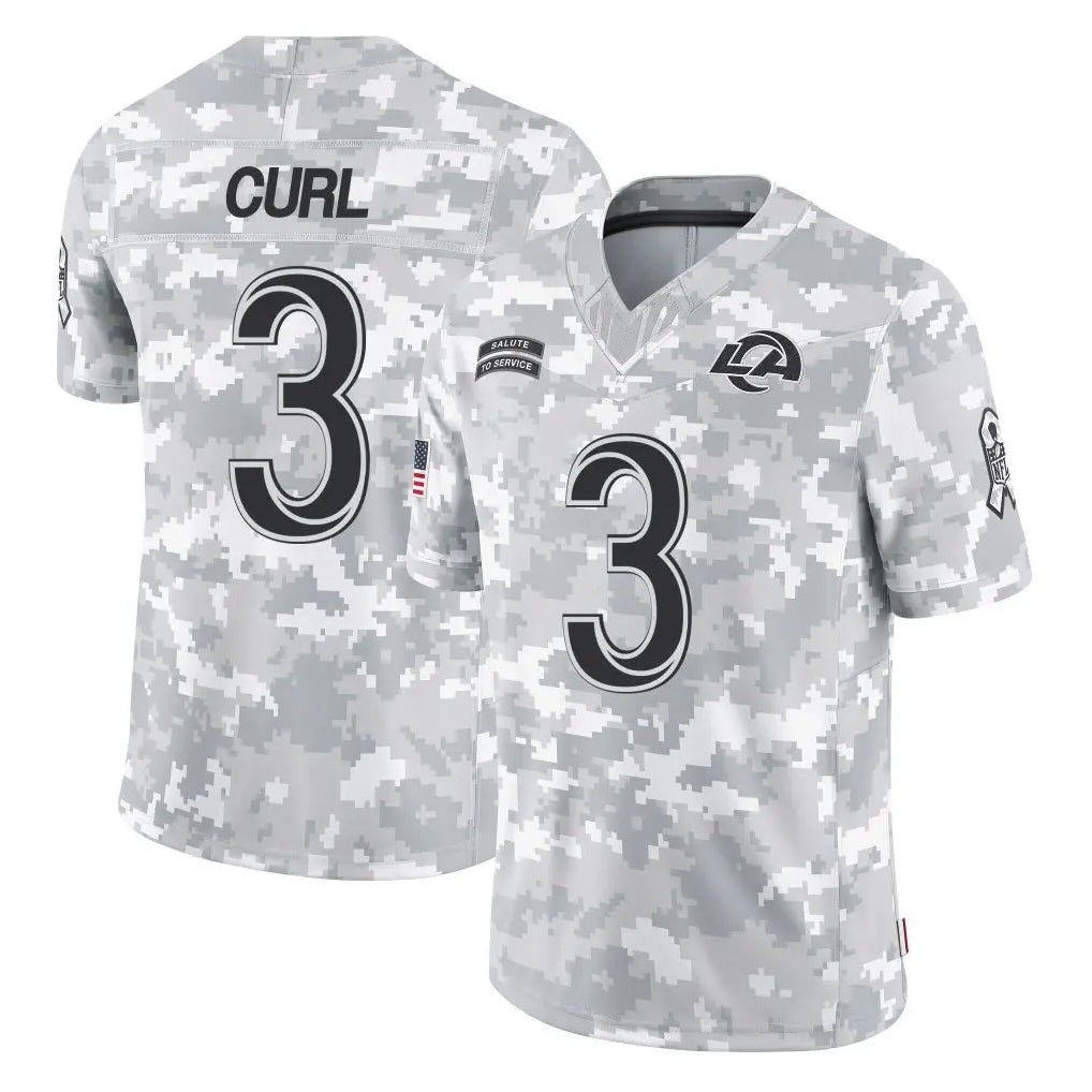 Johmsee LA.Rams #3 Kam Curl Player Arctic Camo Salute To Service Limited Game Stitched Jerseys