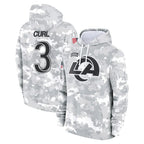 Johmsee LA.Rams #3 Kam Curl Player Arctic Camo Salute to Service Hoodies Limited Game Stitched Jerseys