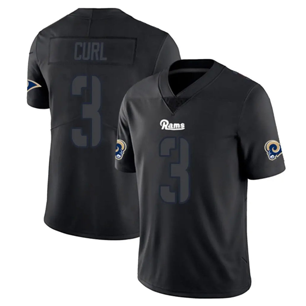 Johmsee LA.Rams #3 Kam Curl Player Black Impact Limited Home Game Stitched Jerseys