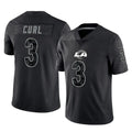 Johmsee LA.Rams #3 Kam Curl Player Black Limited Reflective Home Game Stitched Jerseys