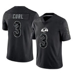 Johmsee LA.Rams #3 Kam Curl Player Black Limited Reflective Home Game Stitched Jerseys