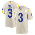 Johmsee LA.Rams #3 Kam Curl Player Bone Home Game Stitched Jerseys