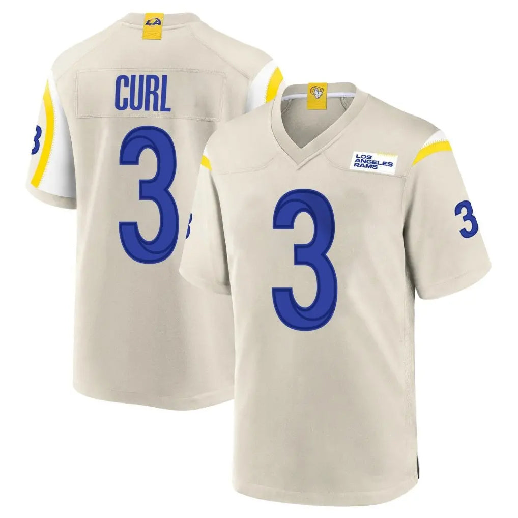 Johmsee LA.Rams #3 Kam Curl Player Bone Home Game Stitched Jerseys