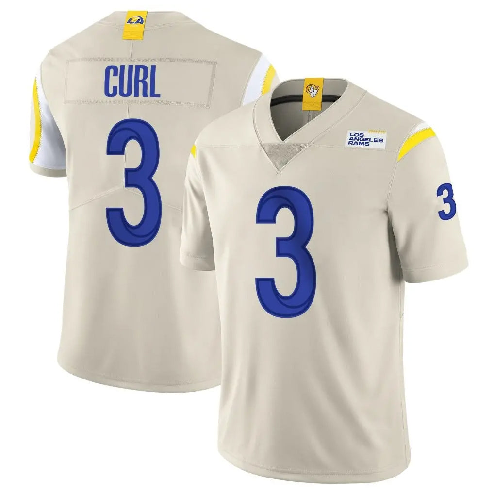 Johmsee LA.Rams #3 Kam Curl Player Bone Limited Vapor Home Game Stitched Jerseys