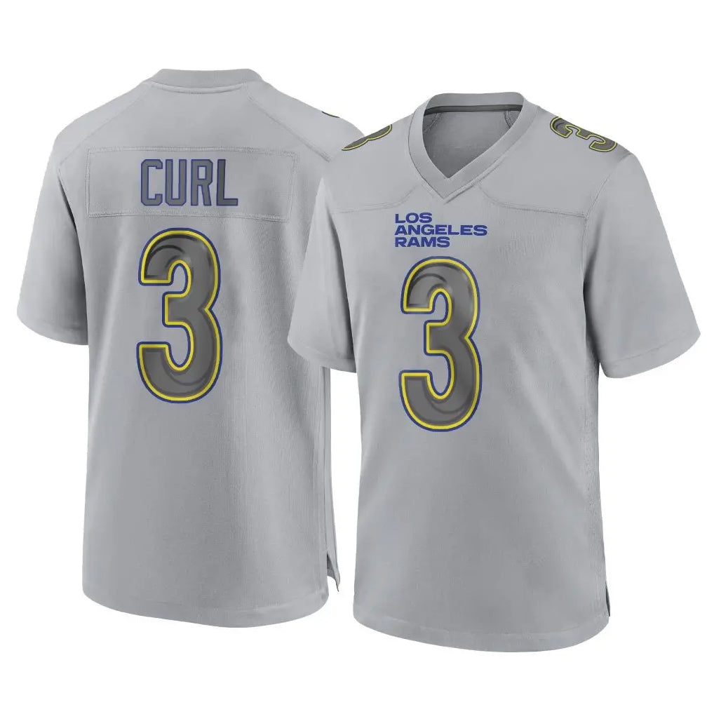 Johmsee LA.Rams #3 Kam Curl Player Gray Atmosphere Fashion Home Game Stitched Jerseys