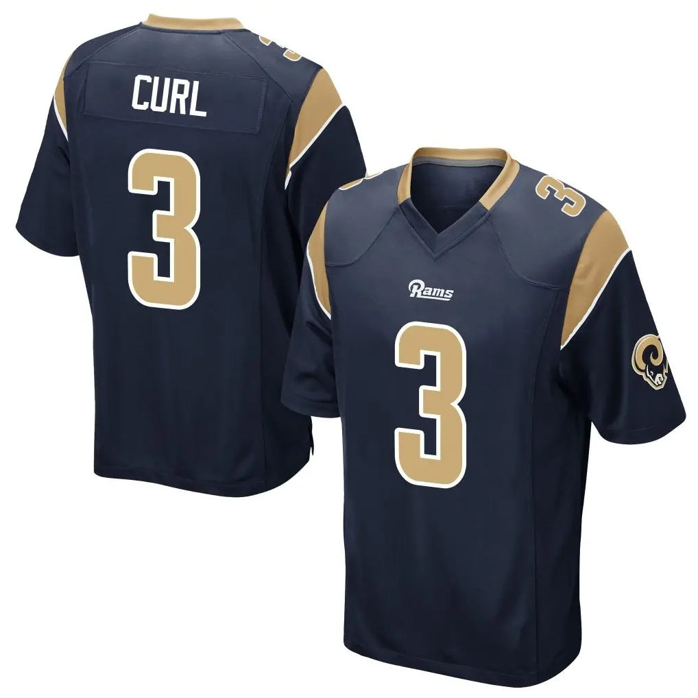Johmsee LA.Rams #3 Kam Curl Player Navy Home Game Stitched Jerseys