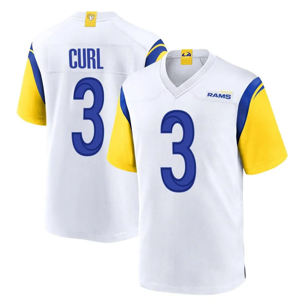 Johmsee LA.Rams #3 Kam Curl Player White Home Game Stitched Jerseys