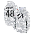 Johmsee LA.Rams #48 Omar Speights Player Arctic Camo Salute to Service Hoodies Limited Game Stitched Jerseys