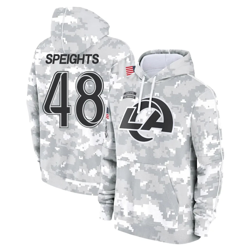 Johmsee LA.Rams #48 Omar Speights Player Arctic Camo Salute to Service Hoodies Limited Game Stitched Jerseys