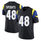 Johmsee LA.Rams #48 Omar Speights Player Black Midnight Rivalries Collection Limited Home Game Stitched Jerseys