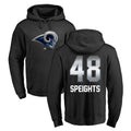 Johmsee LA.Rams #48 Omar Speights Player Black Pullover Hoodie Limited Game Stitched Jerseys
