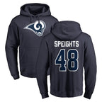 Johmsee LA.Rams #48 Omar Speights Player Navy Pullover Hoodie Limited Game Stitched Jerseys