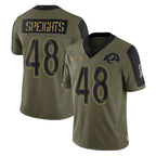 Johmsee LA.Rams #48 Omar Speights Player Olive Salute To Service Limited Game Stitched Jerseys