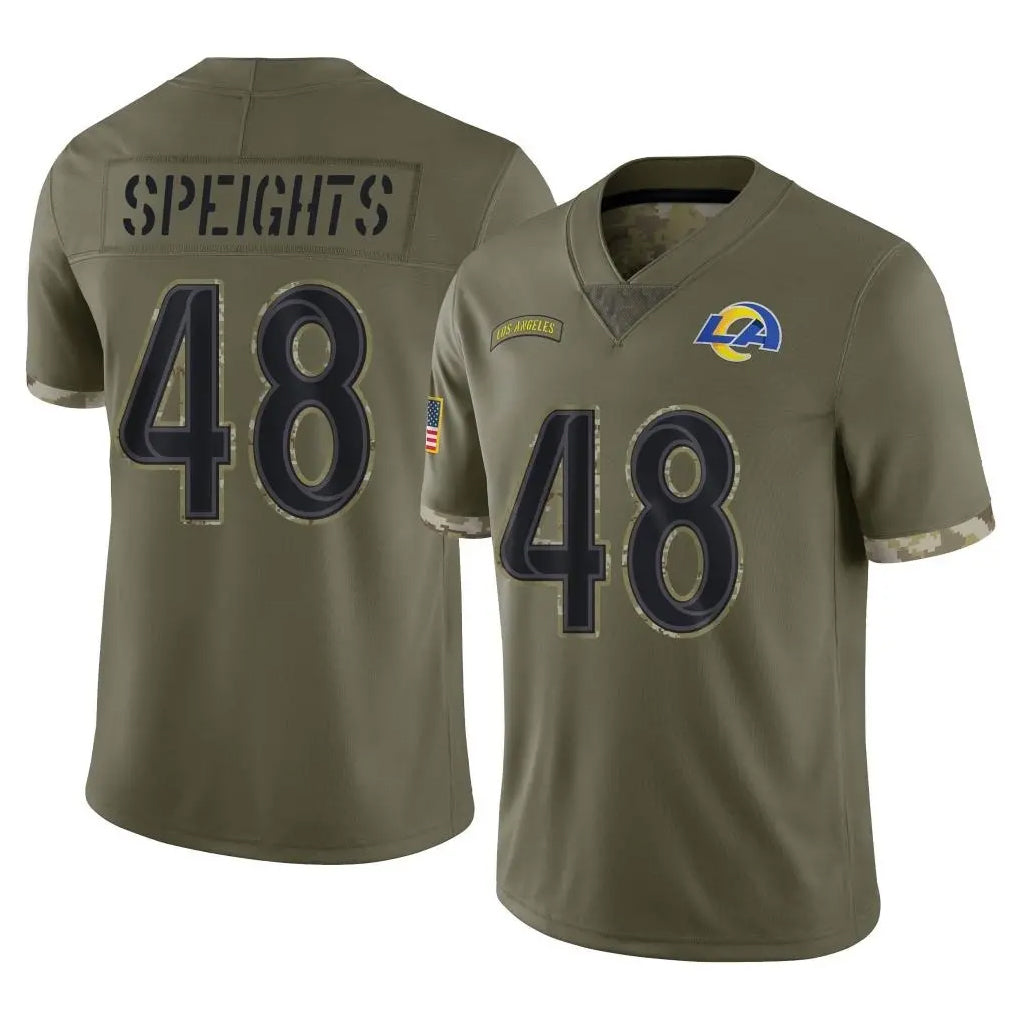 Johmsee LA.Rams #48 Omar Speights Player Olive Salute To Service Limited Stitched Jerseys