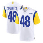 Johmsee LA.Rams #48 Omar Speights Player White Home Game Stitched Jerseys